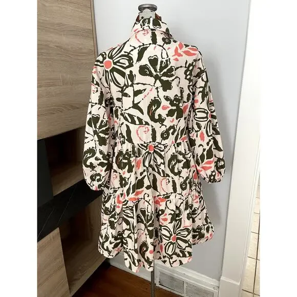 Maeve Anthropologie Sz XS Bettina Shirtdress Cotton Abstract Mini Babydoll Boho - Picture 4 of 16